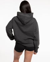 Fed By The Fruit Womens Hoodie - Washed Black - Left Chest Off White Logo