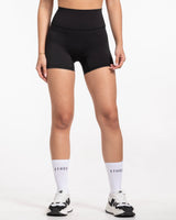 The Basic Short - Black - Odyssey Performance - Center Back Arched Stacked - White