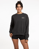 Fed By The Fruit Womens Crewneck - Washed Black