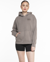 Fed By The Fruit Womens Hoodie - Washed Gray - You Will Be Saved Logo