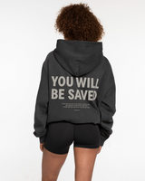 Fed By The Fruit Mens Hoodie - Washed Black - You Will Be Saved Logo