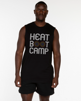 The Mens Classic Tank - Black - Heat Bootcamp - Center Chest Stacked - Printed - Full Color