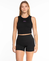 Project Strength Micro Rib Basic Crop Tank - Black