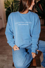 Collective Studios Midweight Unisex Crewneck - Washed Light Blue