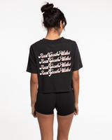 Real Good Pilates - Heavyweight Crop Tee - Washed Black