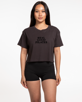 Real Good Pilates - Crop Tee - Charcoal