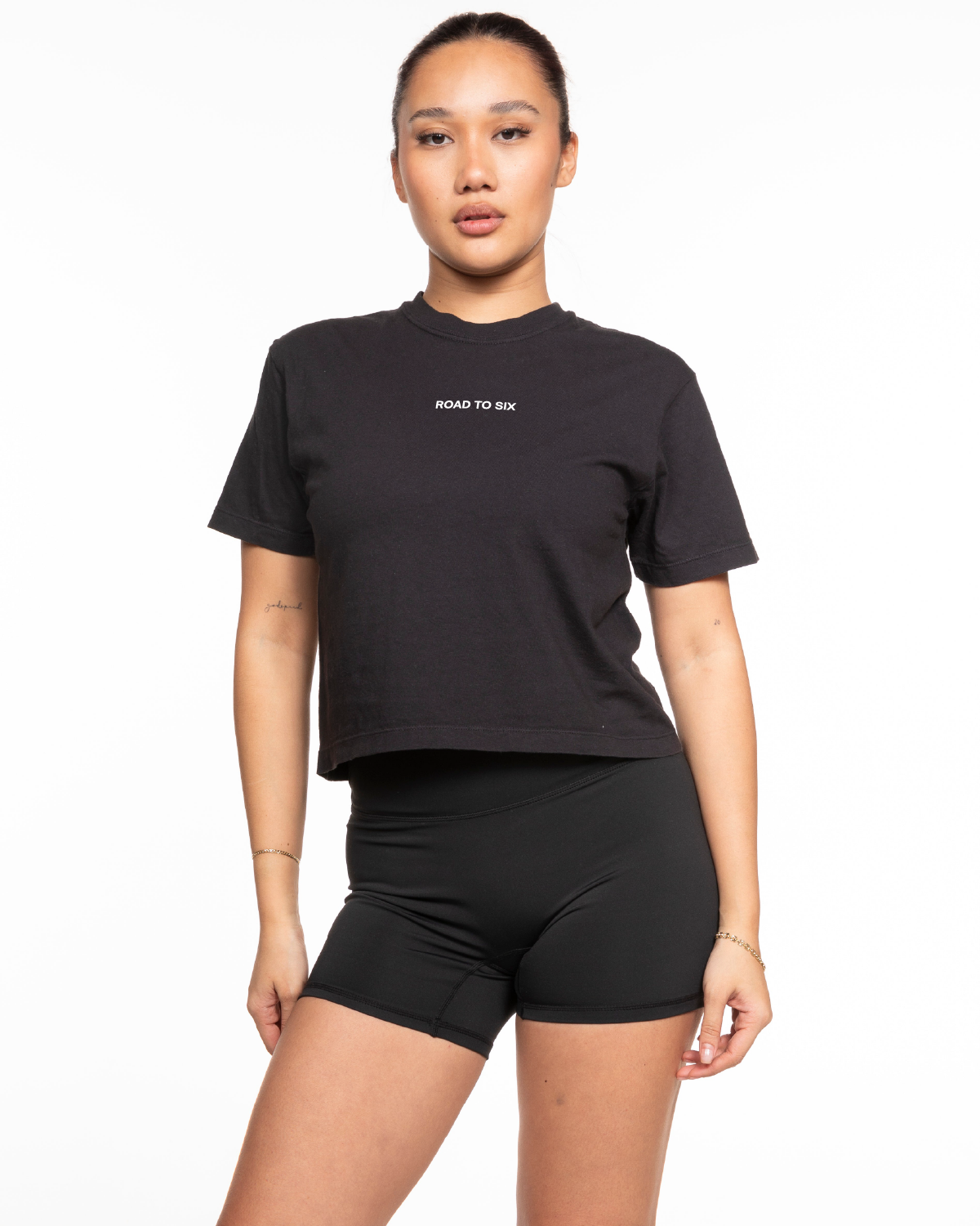 Team Ariana Midweight Crop Tee - Black