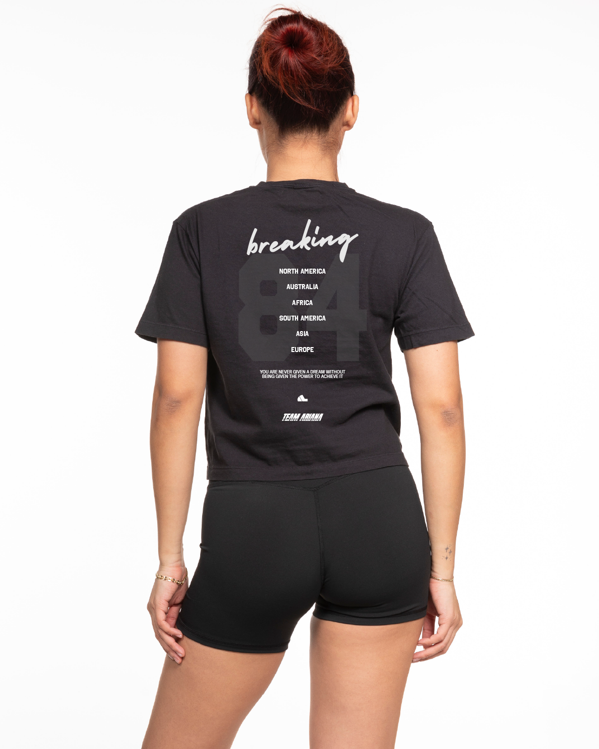 Team Ariana Midweight Crop Tee - Black