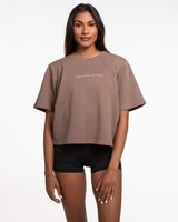 Collective Studios Crop Terry Tee - Cacao