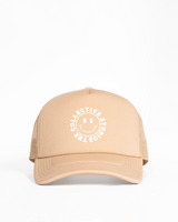 Collective Studios Foam Trucker - Khaki - White - Smiley