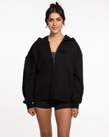 BoxUnion Womens Zip Hoodie - Black