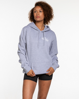 The Mens Classic Hoodie - Heather - Odyssey - Left Chest & Back Center Stacked - White