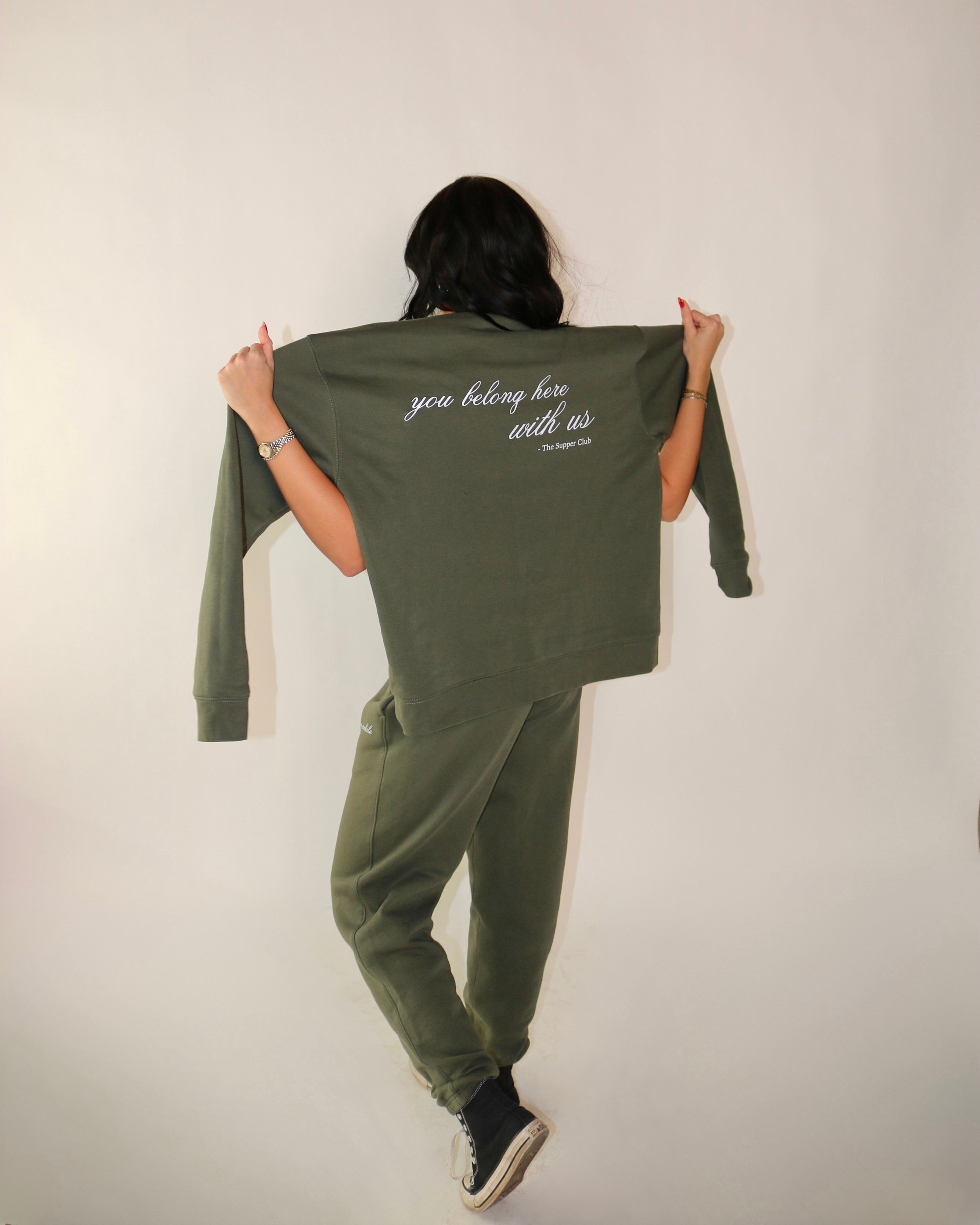 You Belong Here Oversized Crewneck - Cypress