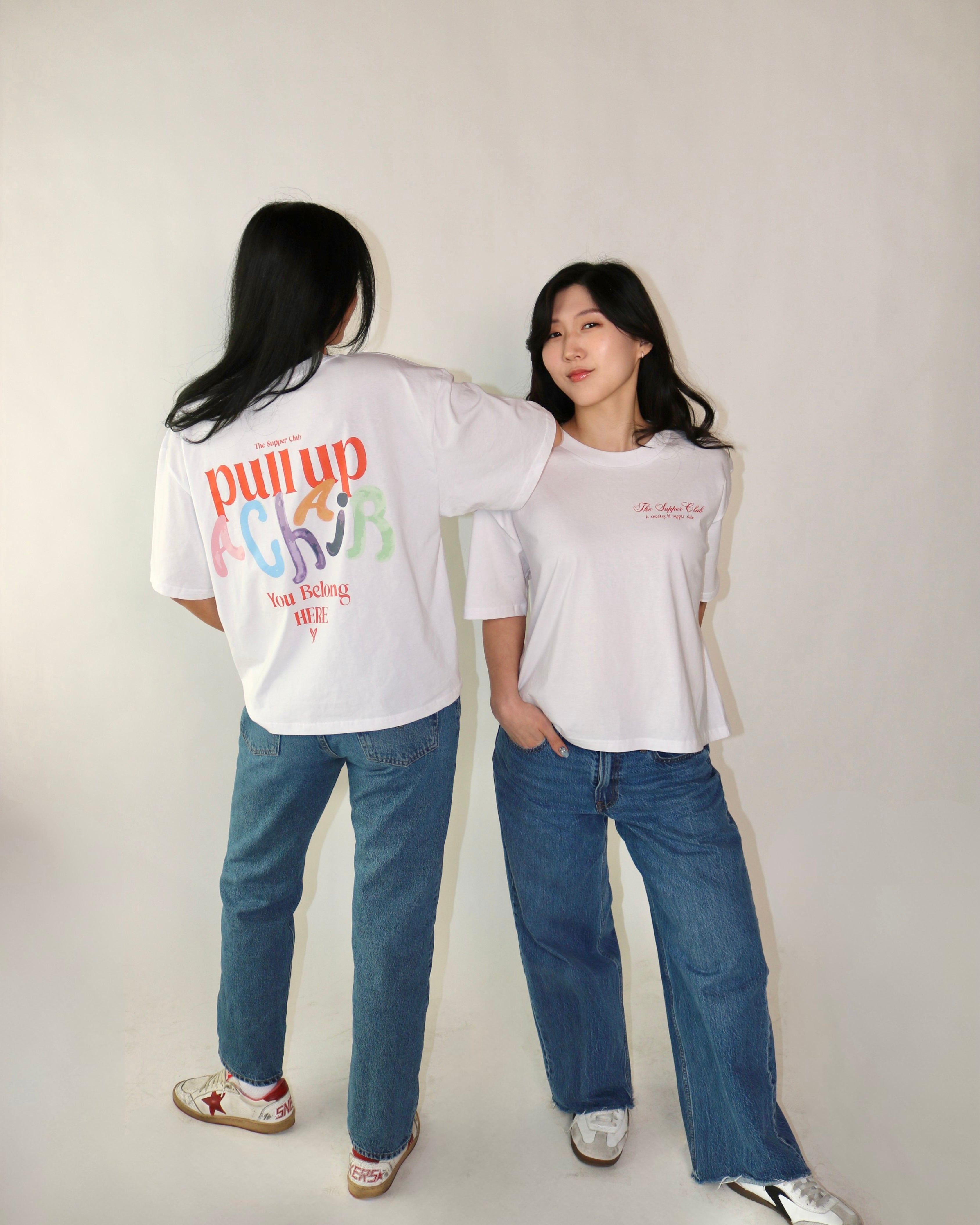 Pull Up a Chair Oversized Tee – Watercolor - White