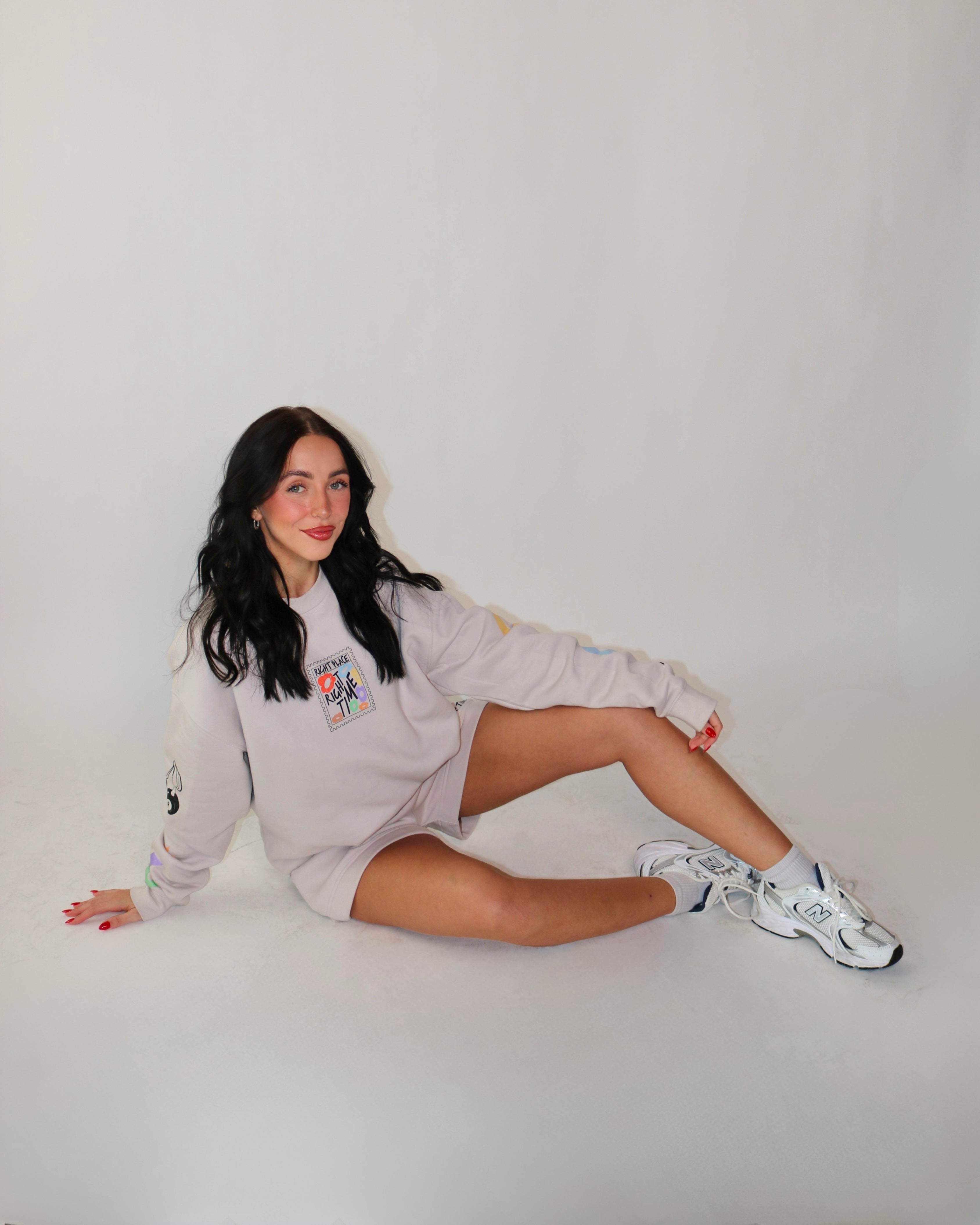 Right Place Right Time Oversized Crewneck - Bone - ICONS
