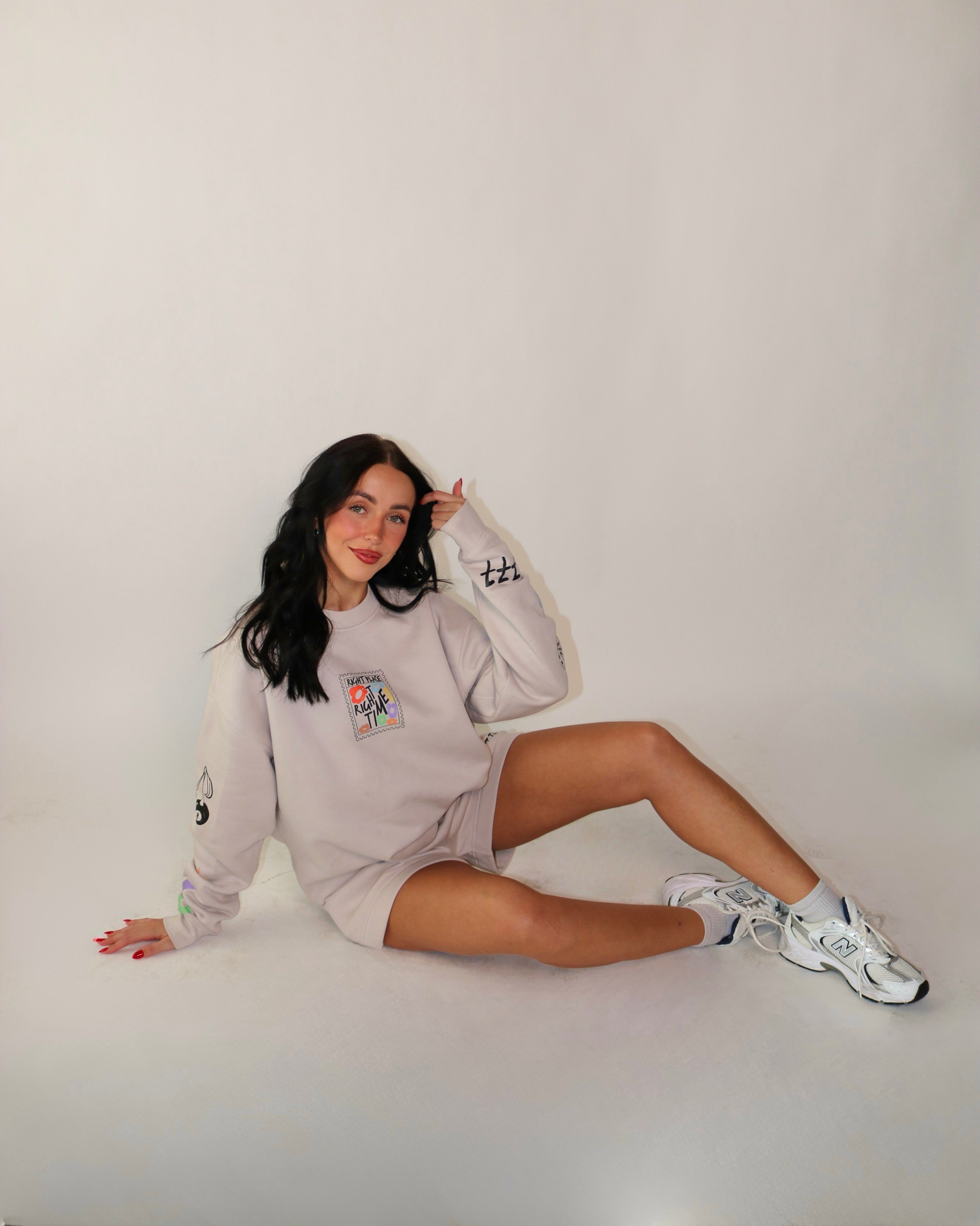 Right Place Right Time Oversized Crewneck - Bone - ICONS