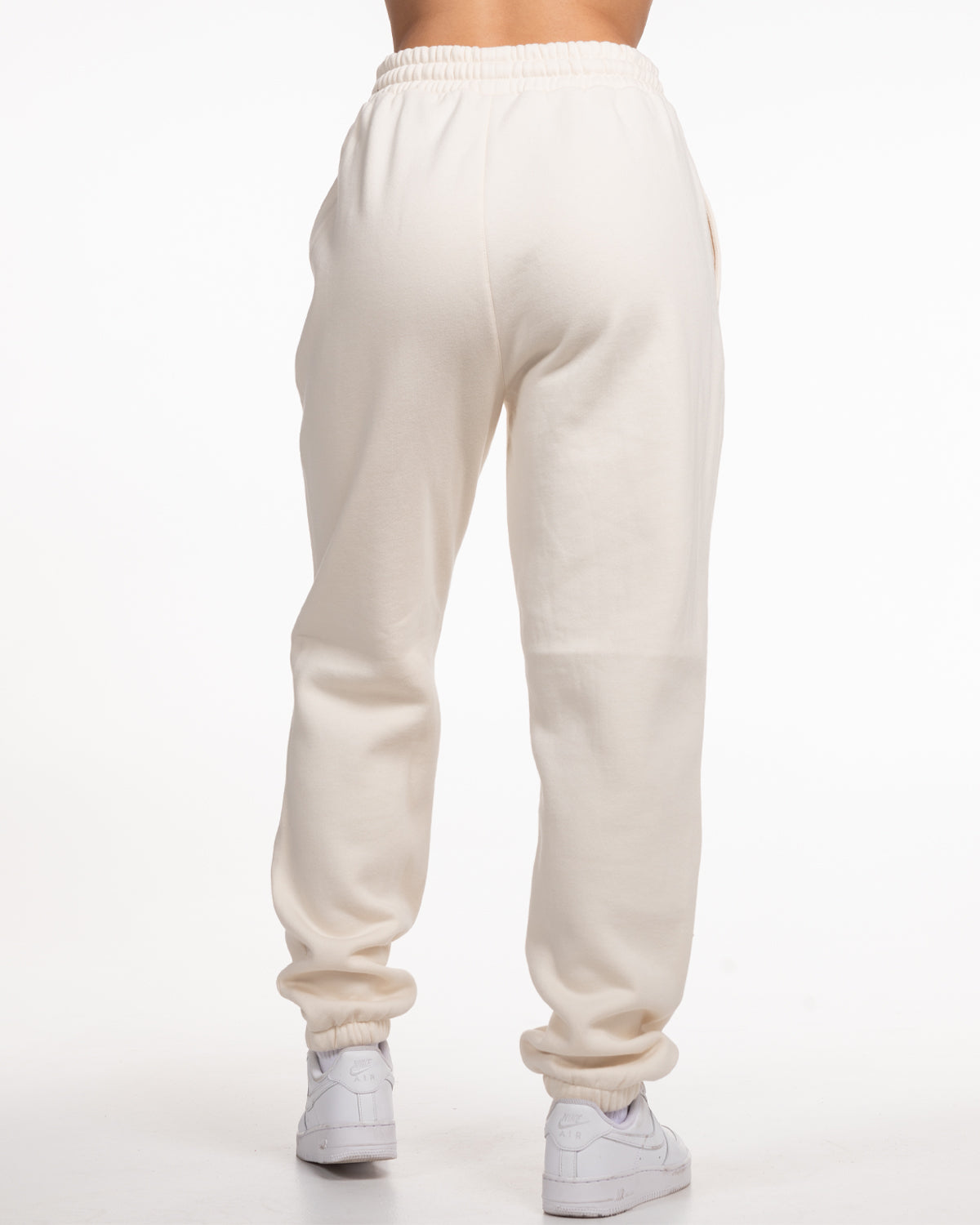 The Womens Classic Sweatpants - Off White - Ignite Barre & Fitness - Left Leg - Printed - Full Color