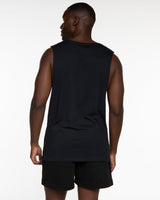 The Muscle Tank - Navy - Odyssey Performance - Center Chest Stacked W/ Icon - Full Color