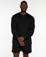 THE MENS HEAVYWEIGHT LONG SLEEVE - Black - Studio 205 - Left Chest "LAGREE" & Back Neckline - Printed - White