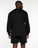 THE MENS HEAVYWEIGHT LONG SLEEVE - Black - Studio 205 - Left Chest "205" & Back Stacked - Printed - White