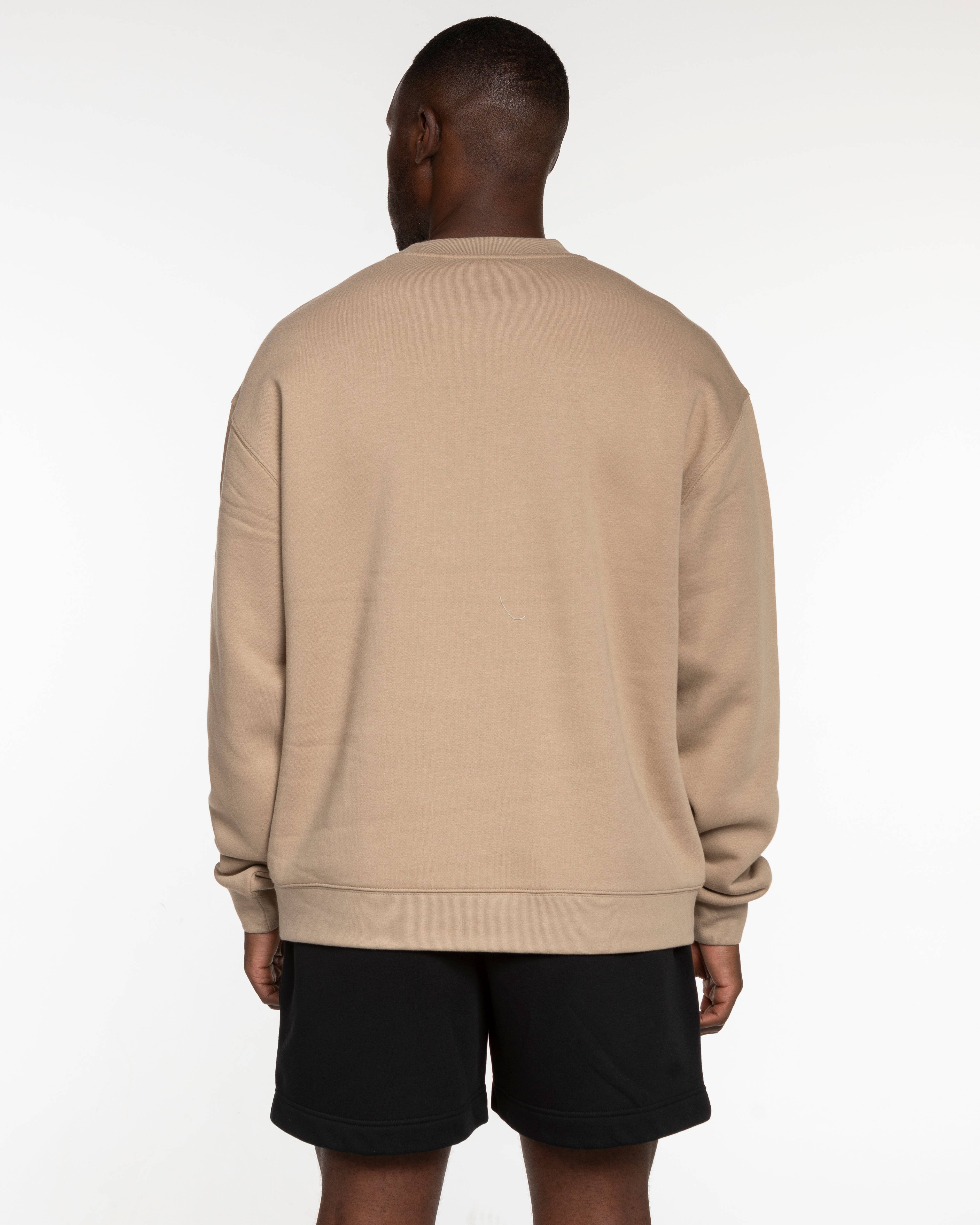 Commit Fitness - Mens Crewneck - Sand with Black