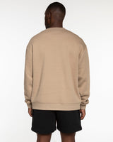 Commit Fitness - Mens Crewneck - Sand with Black