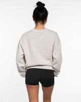Commit Fitness - Mens Crewneck - Washed Bone with Black