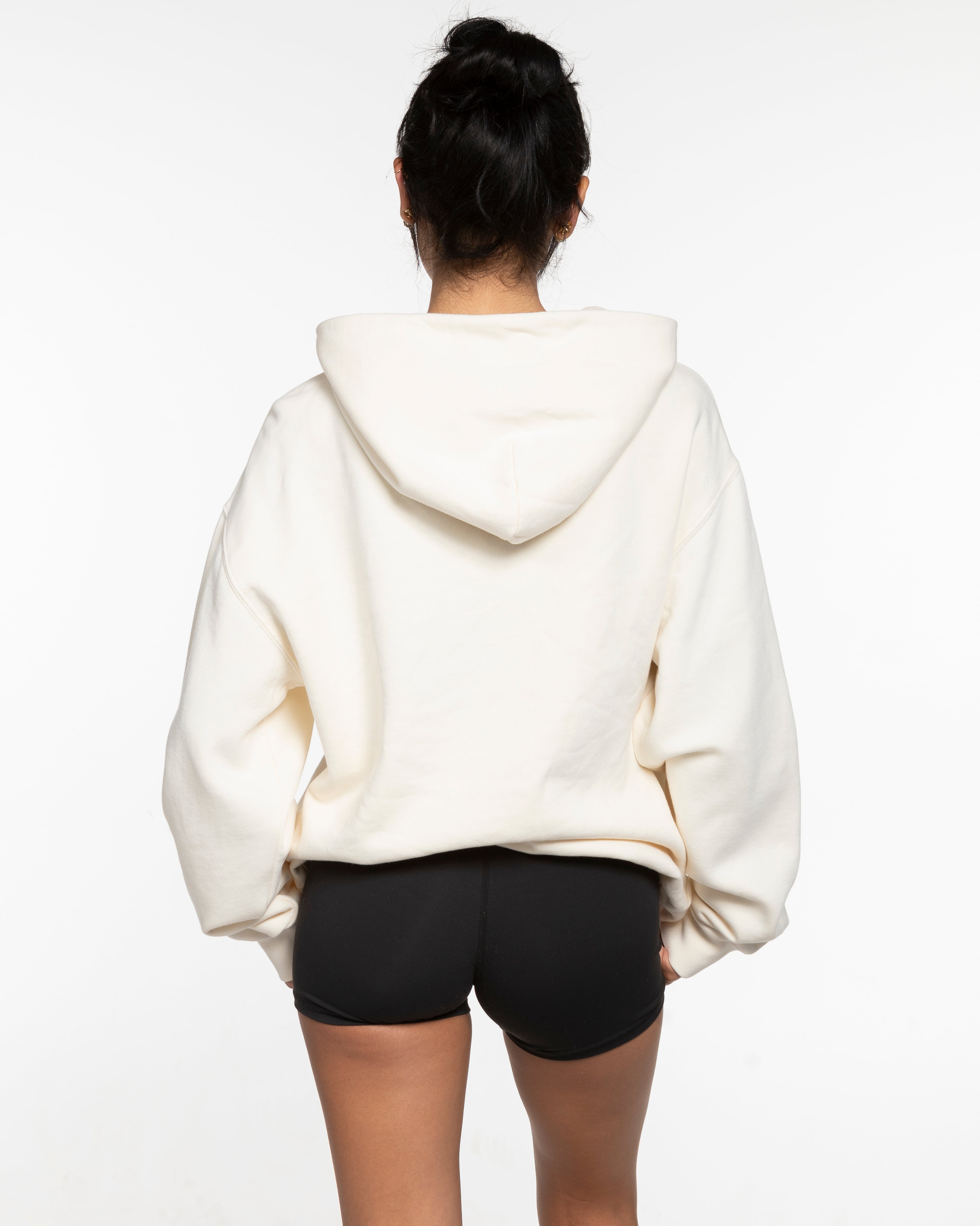 The Mens Hoodie - Washed Off White - Ethos Old English - Center Chest Stacked - Clay