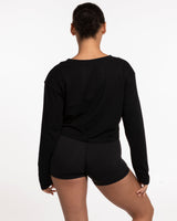 Motivate Movement Crop Long Sleeve - Black