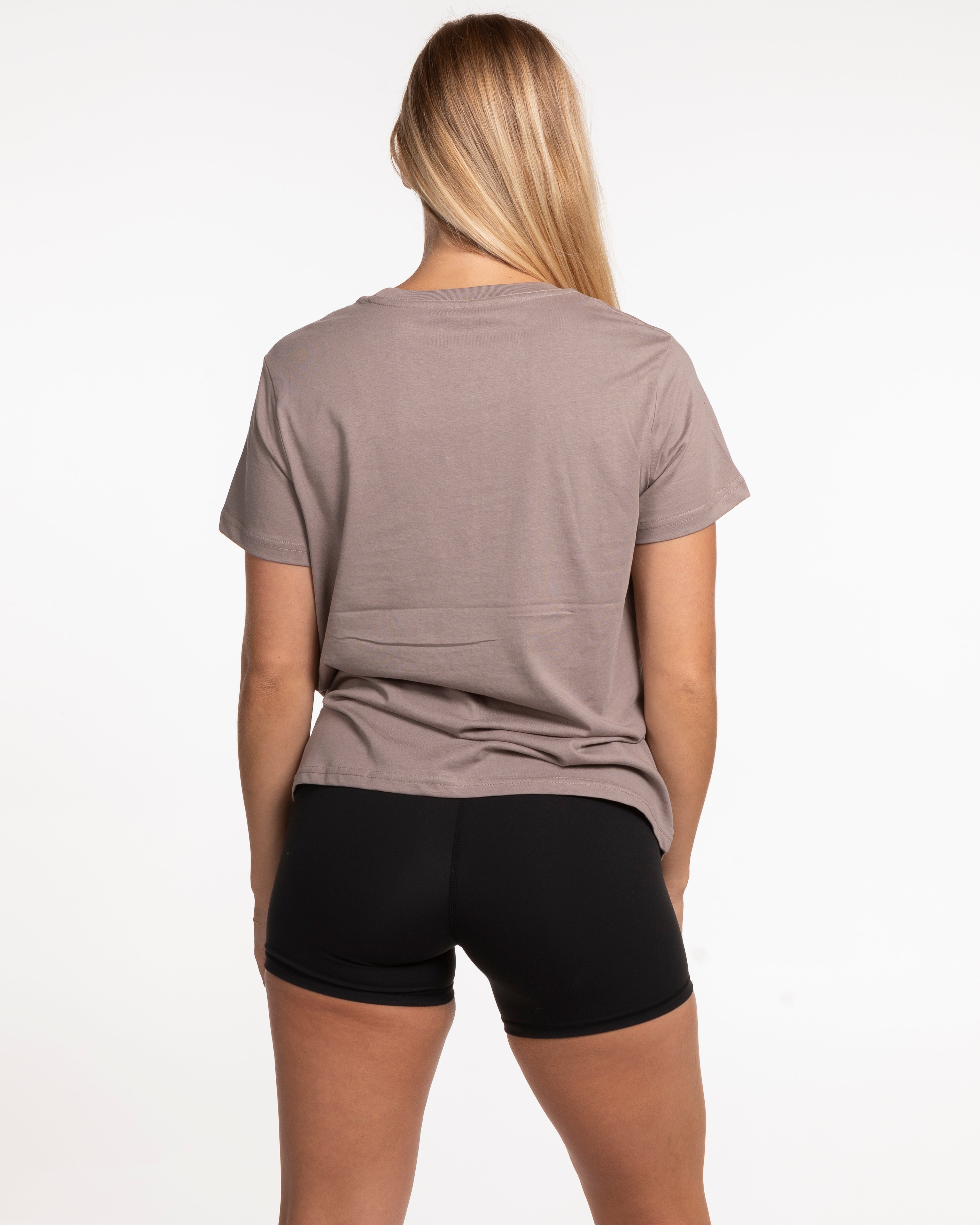 Move Studio Womens Tee - Mushroom - Collegiate Logo