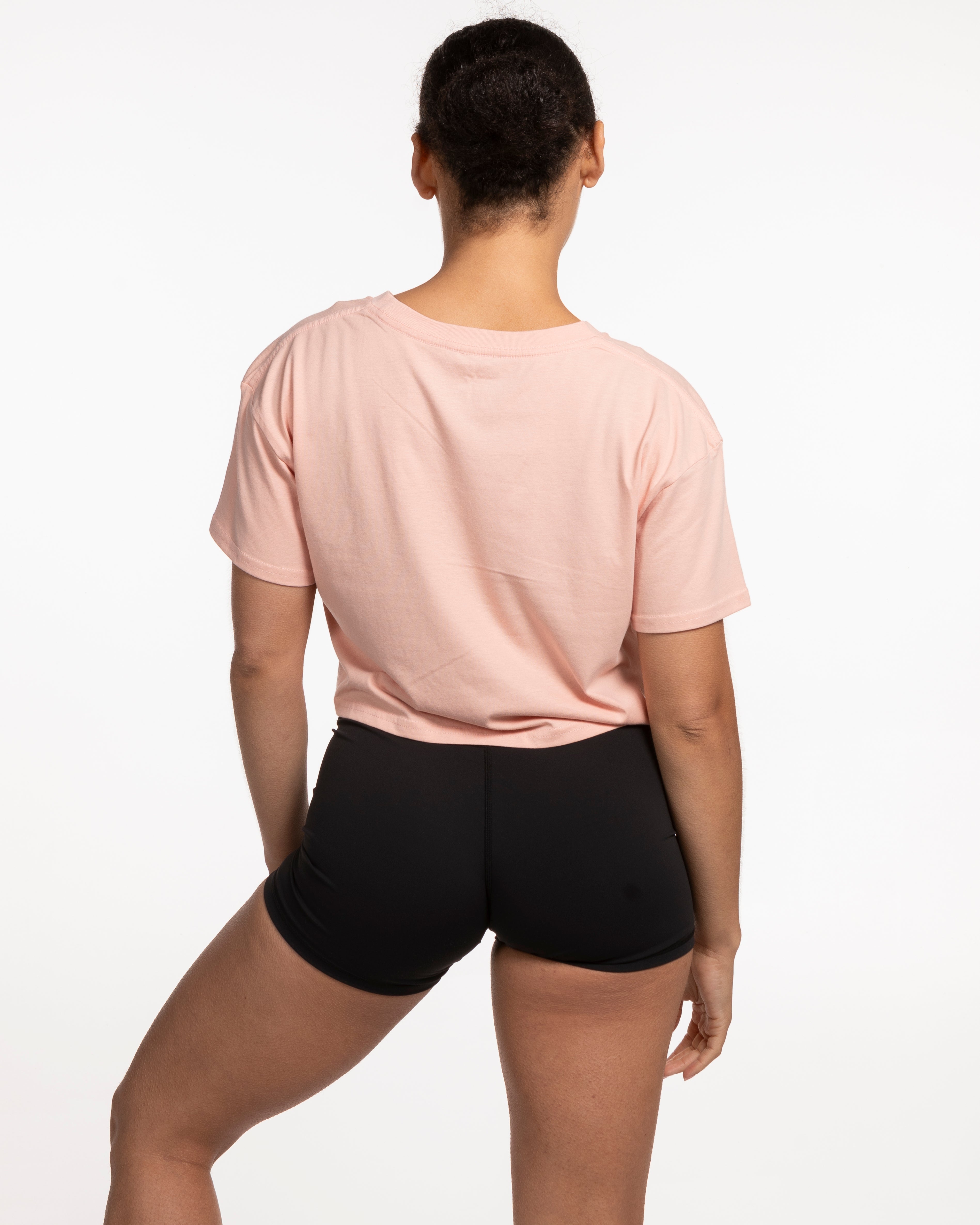 Rush Cycle Studio- The Crop Tee - Pale Pink