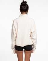 The Womens 1/4 Zip - Off White - Ignite Barre & Fitness - Center Chest Arc - Printed - Full Color