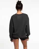 Fed By The Fruit Womens Crewneck - Washed Black