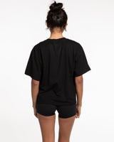 Commit Fitness - Womens Oversized Tee - Black with Oat