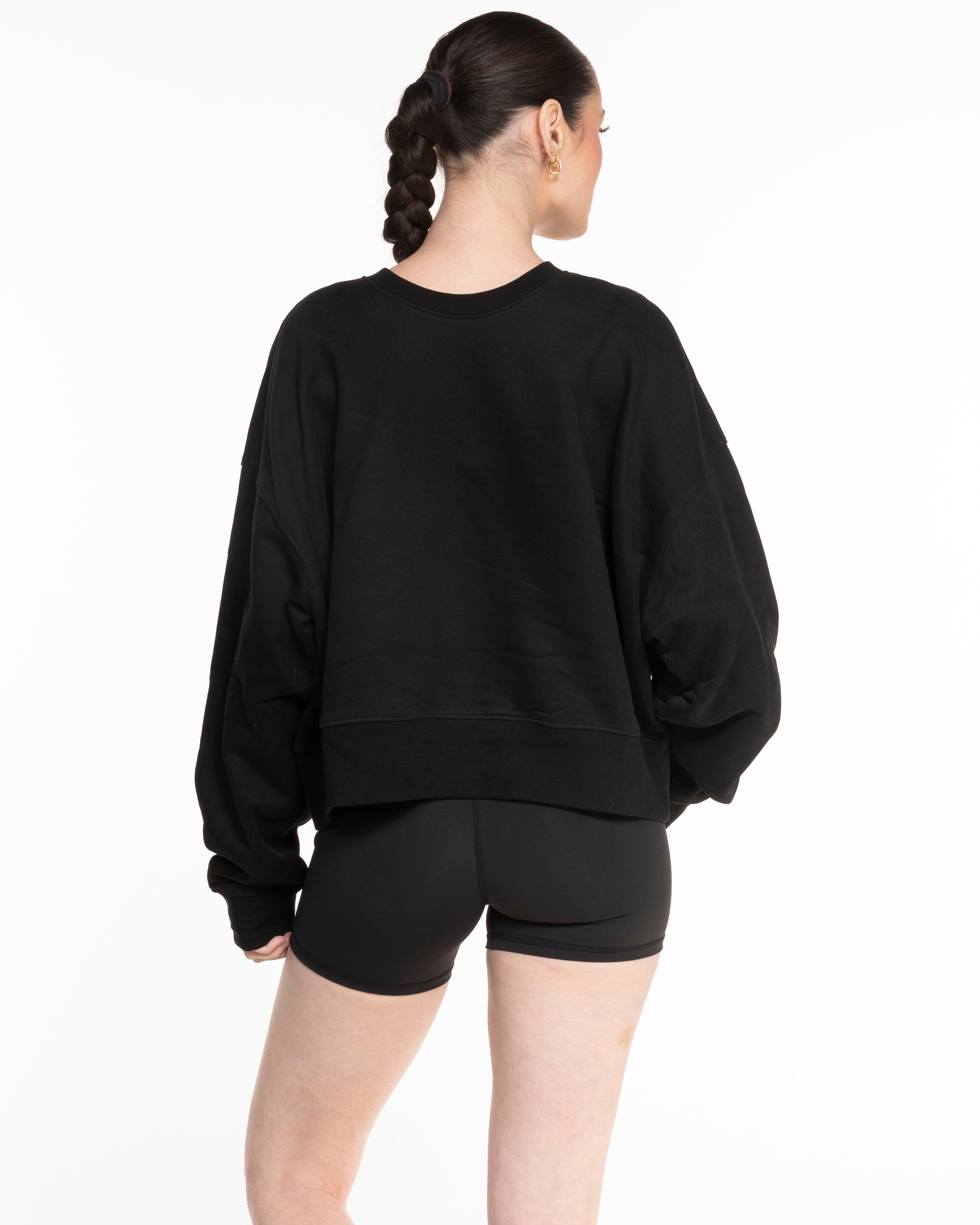Motivate Movement Studio Crop - Black - Left Chest & Right Sleeve