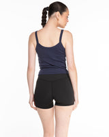 Miss Lymph Micro Rib Strappy Crop Tank - Navy