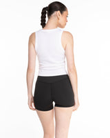 Miss Lymph Micro Rib Racer Crop - White