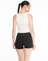 Miss Lymph Micro Rib Racer Crop - Natural