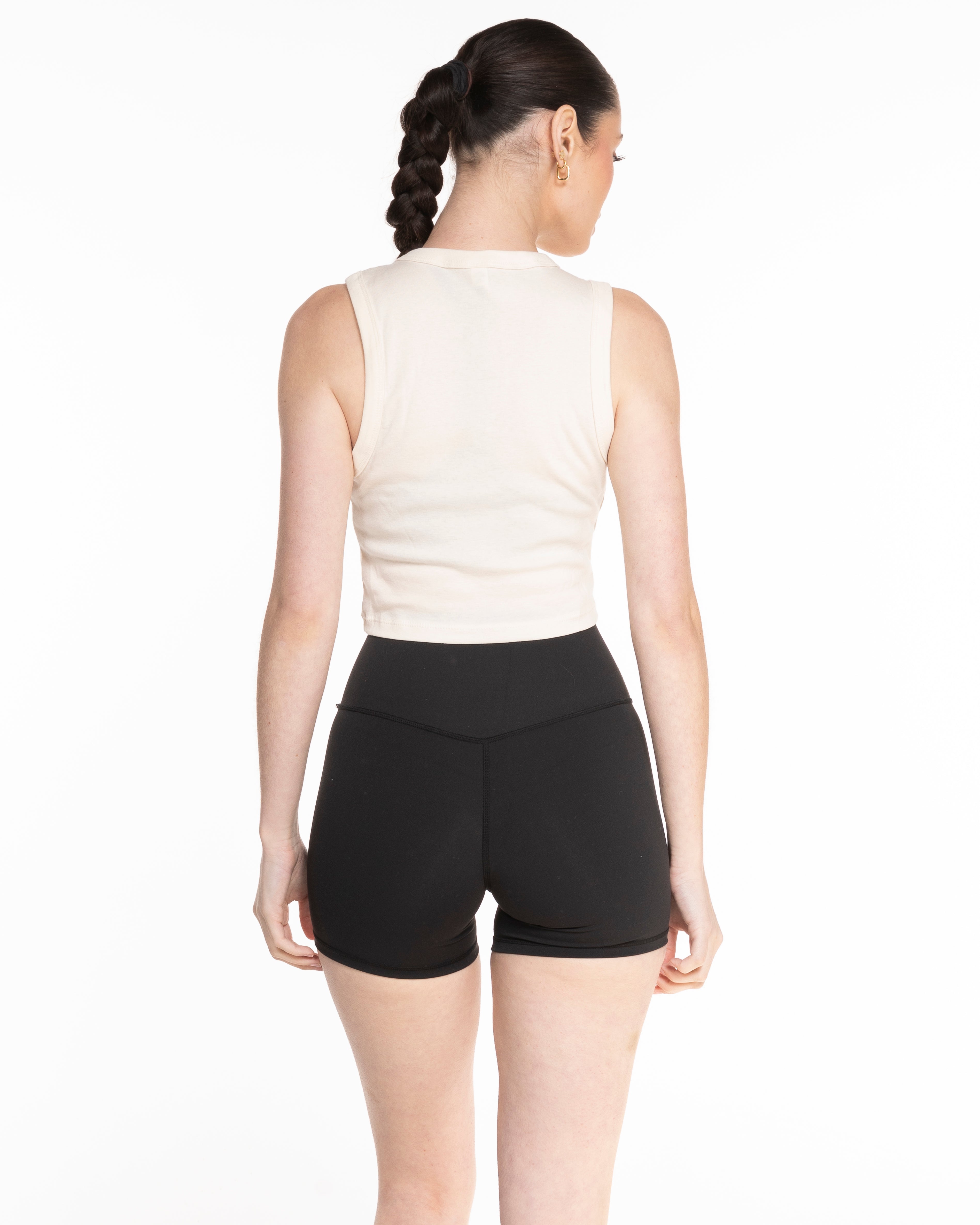 Motivate Movement Micro Rib Basic Crop Tank - Natural