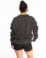 Real Good Pilates - Womens 1/4 Zip - Washed Black