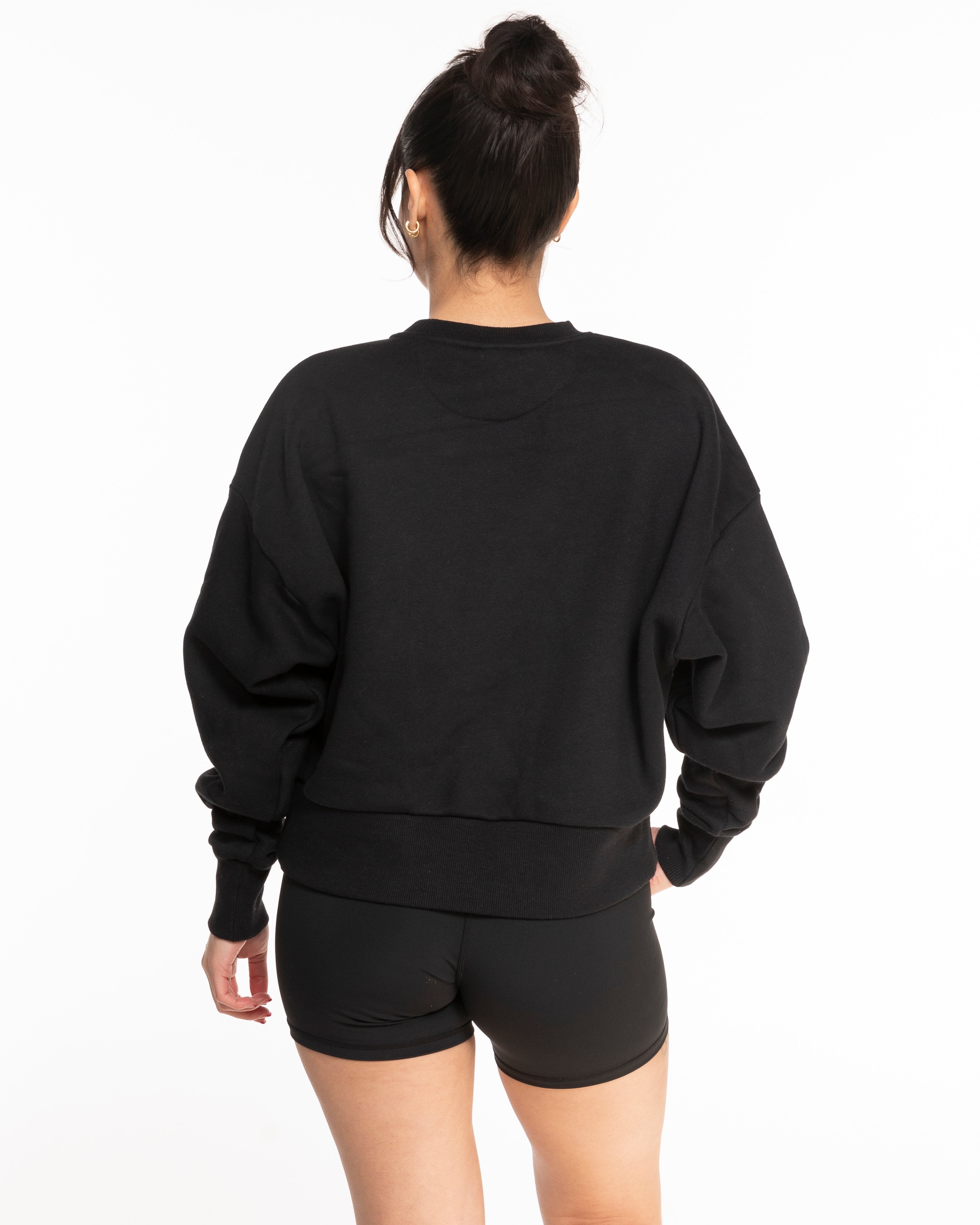 Move Studio Womens Heavyweight Crop - Black - Collegiate Logo