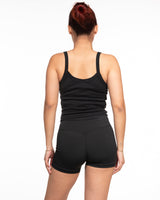 Uprise Hot Yoga - The Micro Rib Strappy Crop Tank - Black