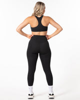 The Basic Legging - Black - Ignite Barre & Fitness - Right Leg - Printed - White