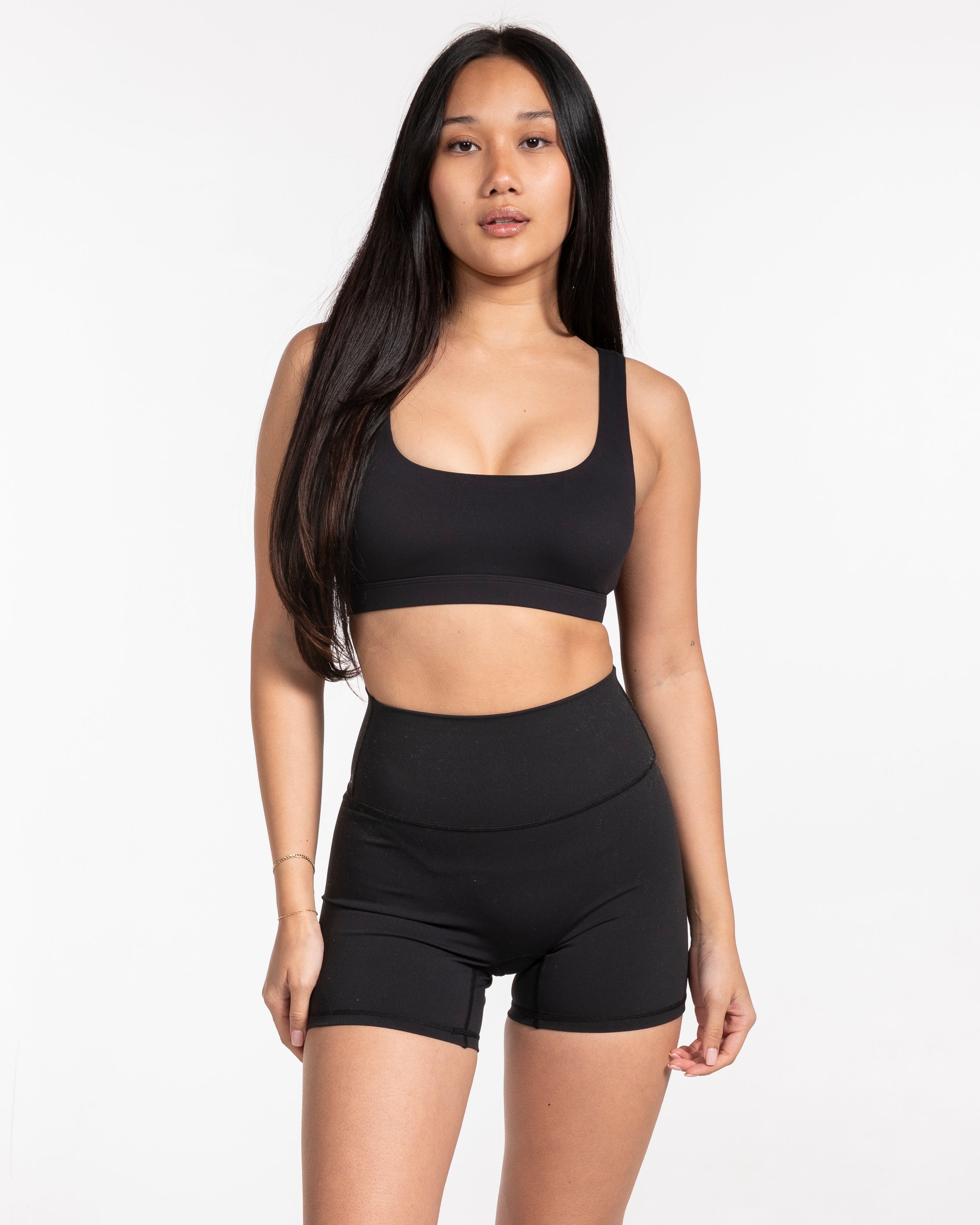 The Box Cut Bra - Black - Team Ariana - Back Center - Icon - White