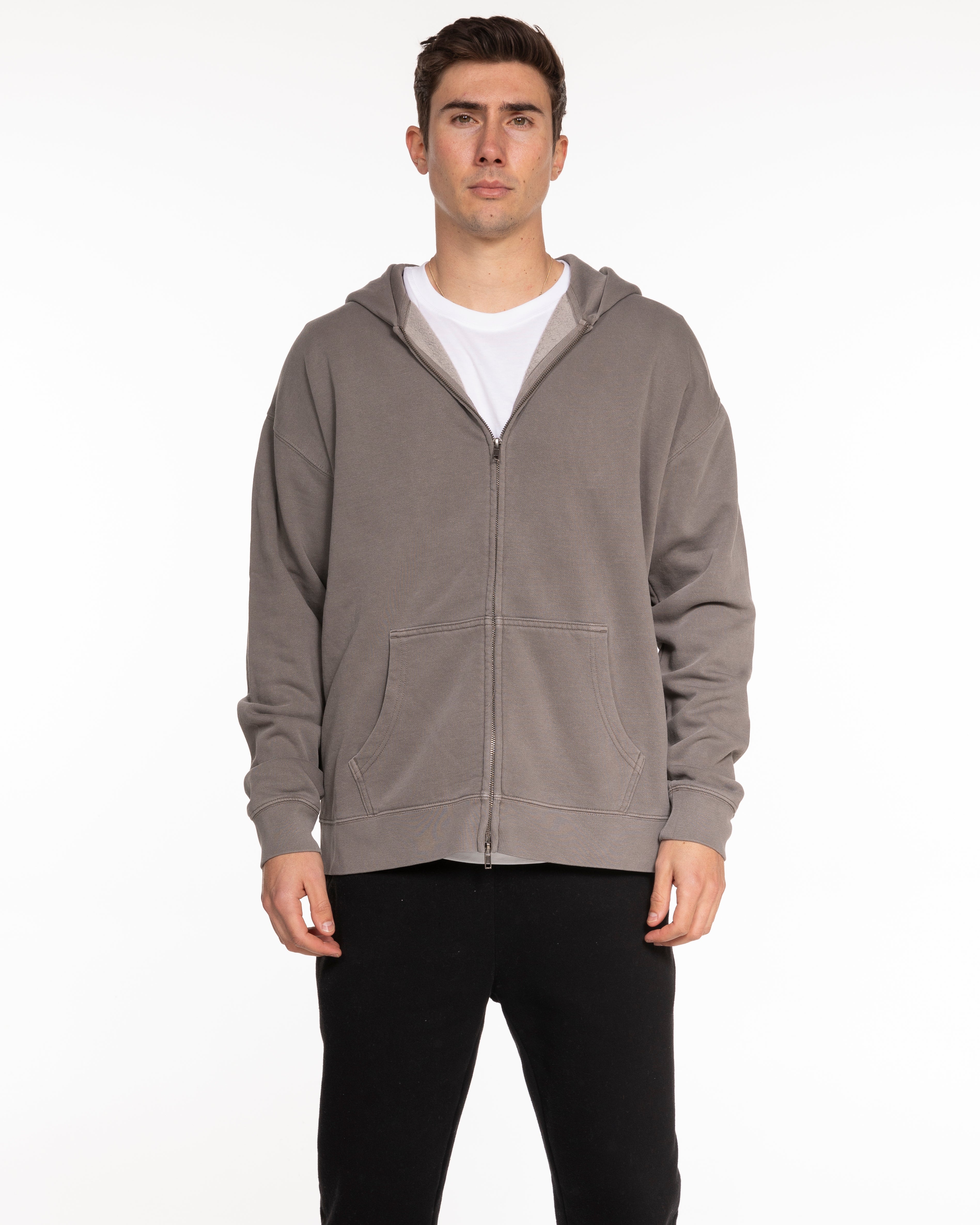 Miss Lymph Unisex Zip Hoodie - Washed Gray
