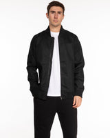 The Mens Bomber Jacket - Black - Studio 205 - Left Chest "LAGREE" & Back Neckline - Printed - White