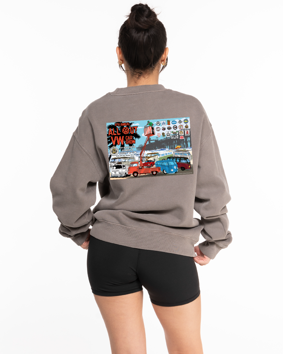 VW Car Show - 10th Annual - The Mens Crewneck - Washed Gray