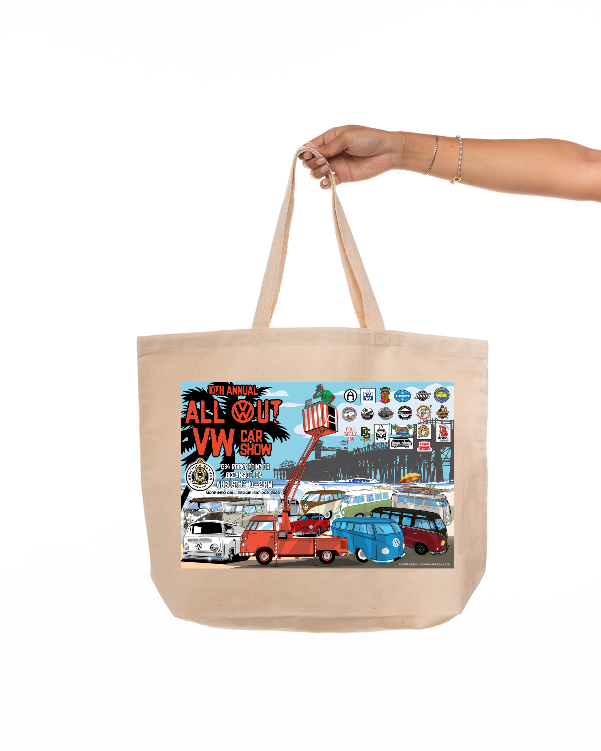 VW Car Show - 10th Annual - The Tote Bag - Natural Full Logo