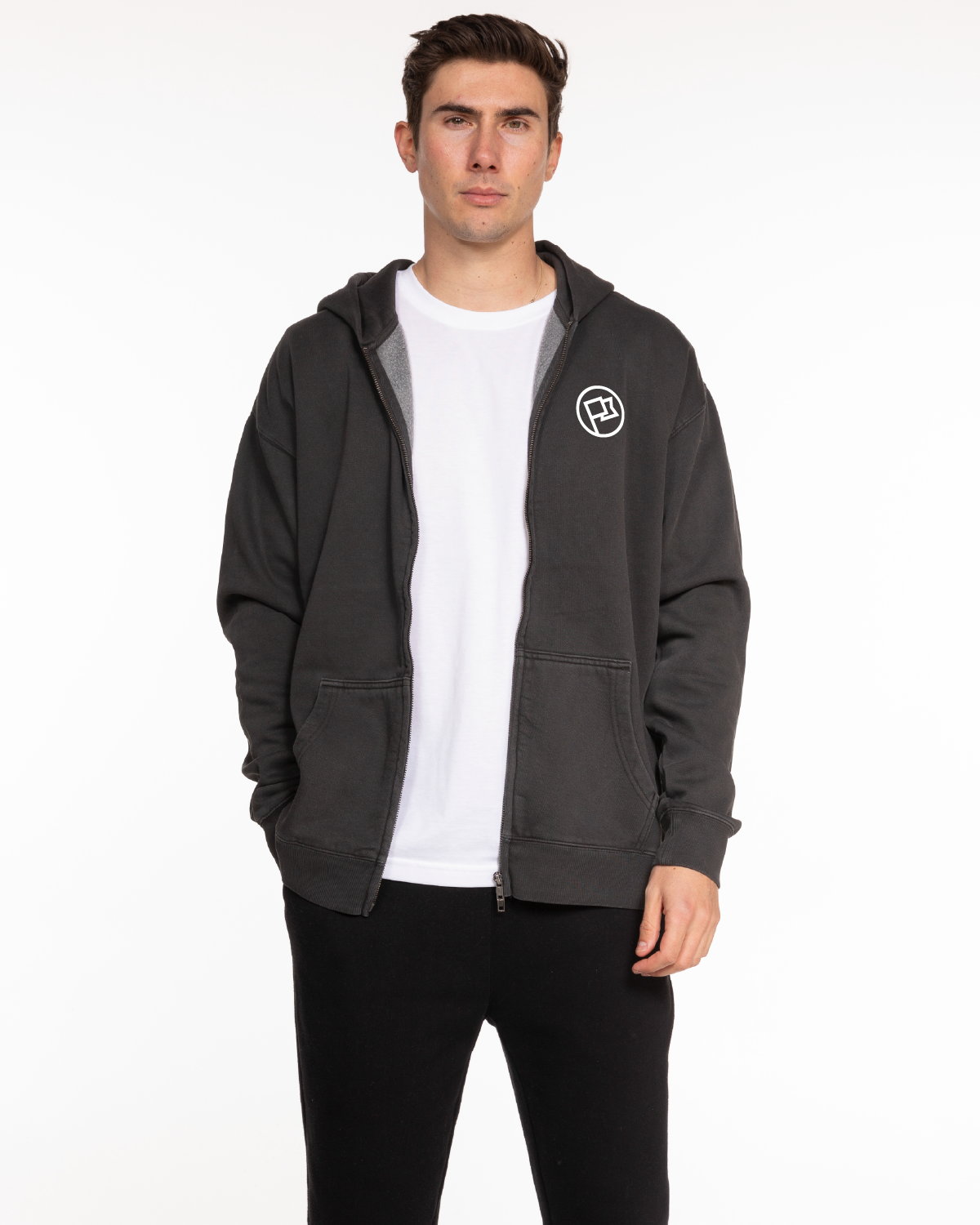 Anthem Church - The Mens Zip Hoodie - Washed Black