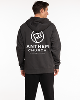 Anthem Church - The Mens Zip Hoodie - Washed Black